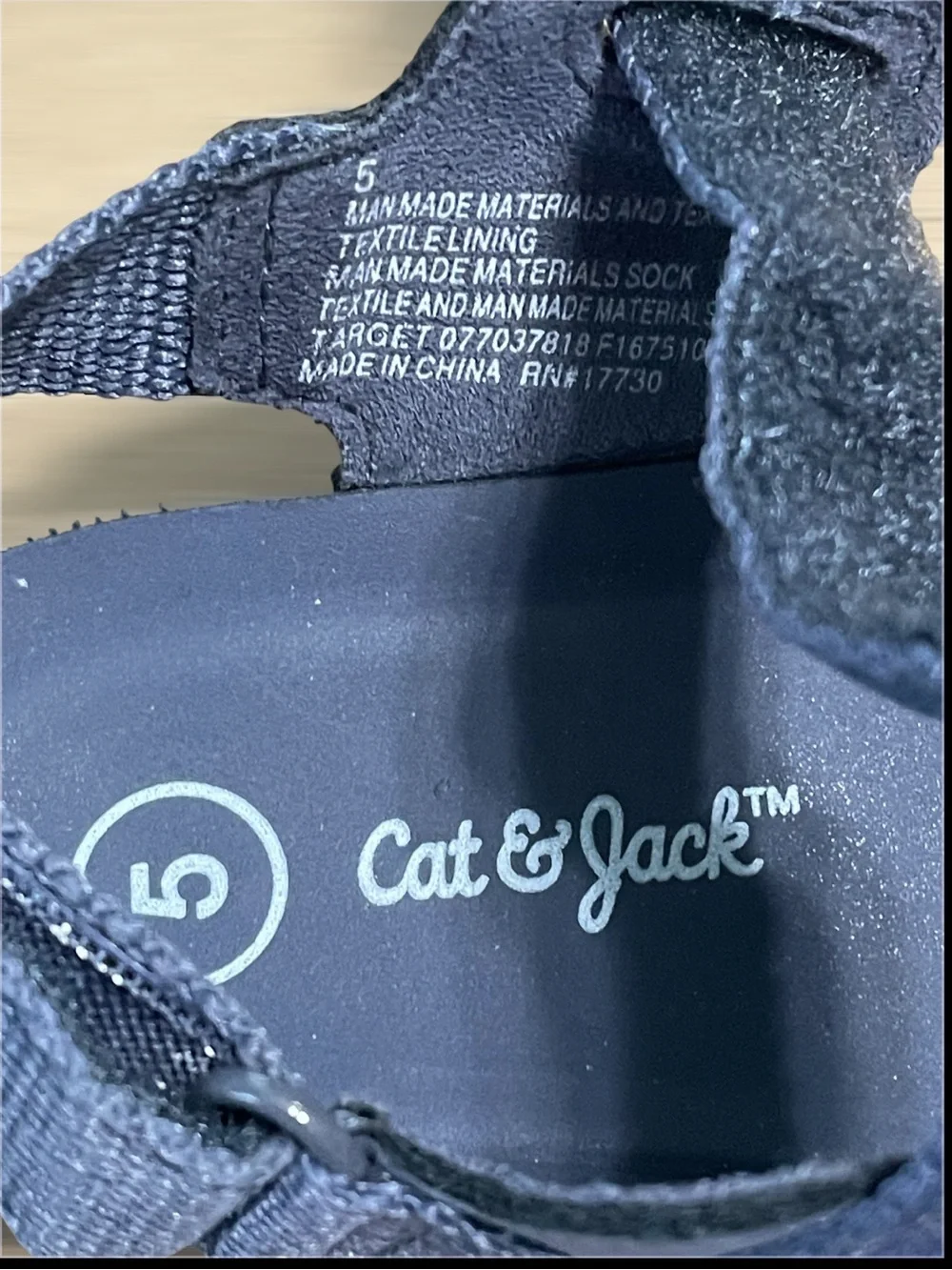 Cat & Jack Navy Blue Hook-and-Loop Boy Sandals